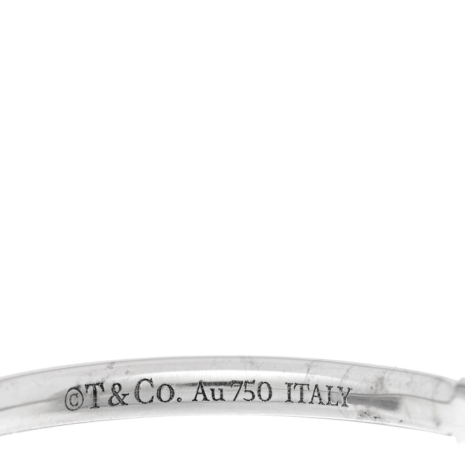 Tiffany 18K White Gold Diamond Turquoise T Wire Ring 56 7.75 4 of 5