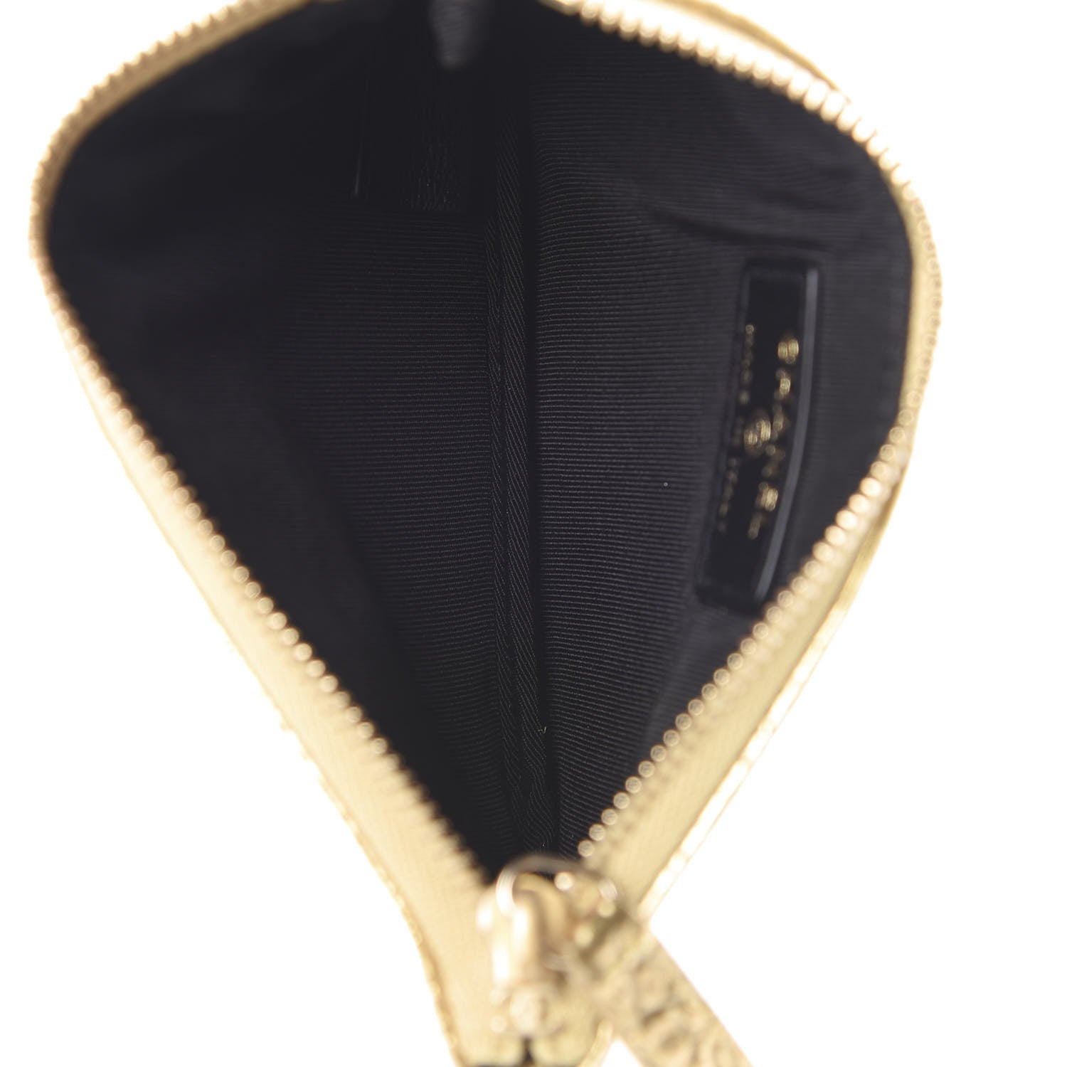 Chanel Metallic Calfskin Crocodile Embossed Cocodile Cosmetic Case Gold 5 of 8