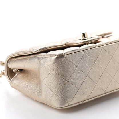 Chanel Metallic Lambskin Quilted Mini Square Flap Gold 5 of 9