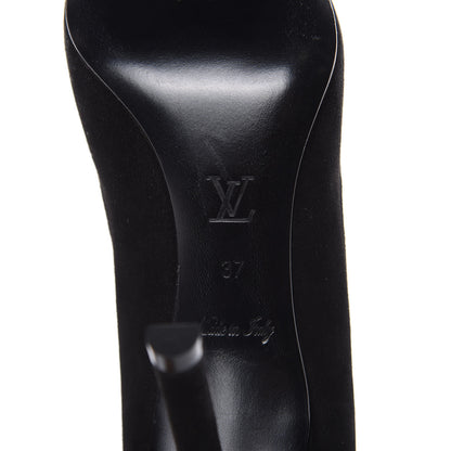 Louis Vuitton Suede Pumps 37 Black 6 of 10
