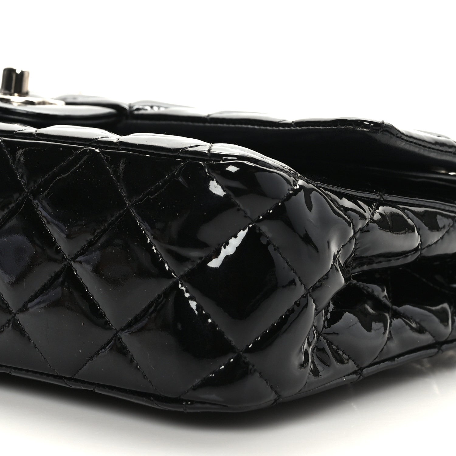 Chanel Patent Quilted Medium Double Flap Black 9 of 9