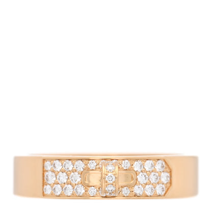 Hermes 18K Yellow Gold Diamond Pave Kelly Ring 54 7 1 of 5