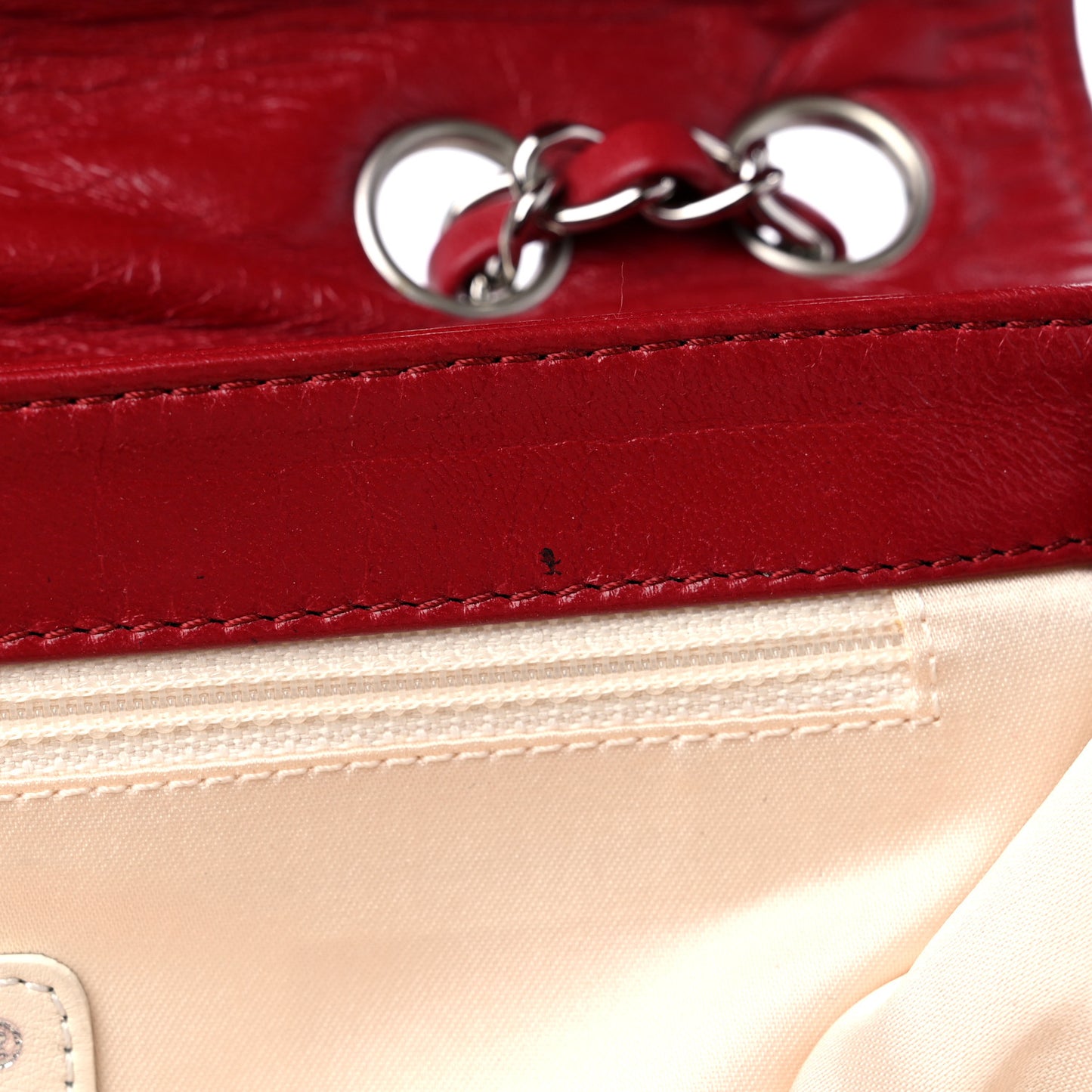 Lambskin Quilted East West Flap Red