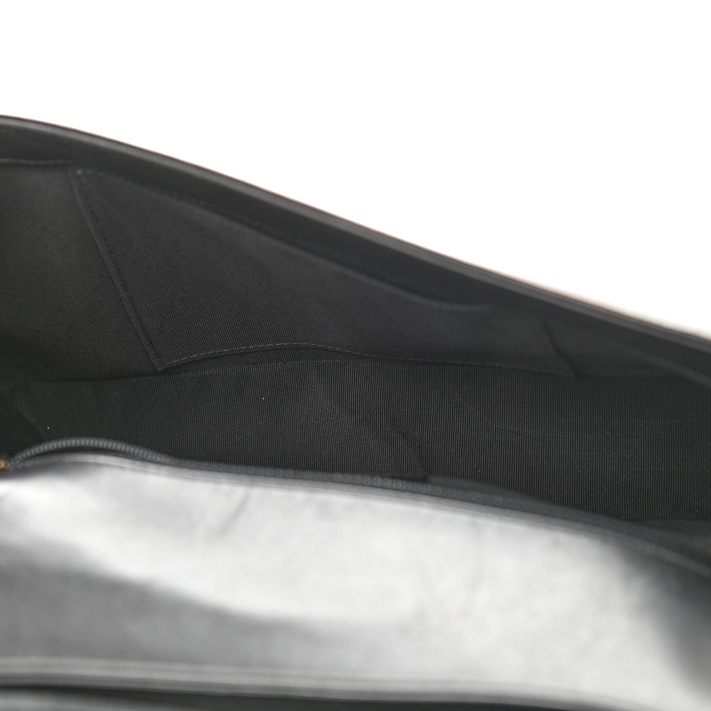 Iridescent Glazed Calfskin Quilted New Medium Boy Flap Black
