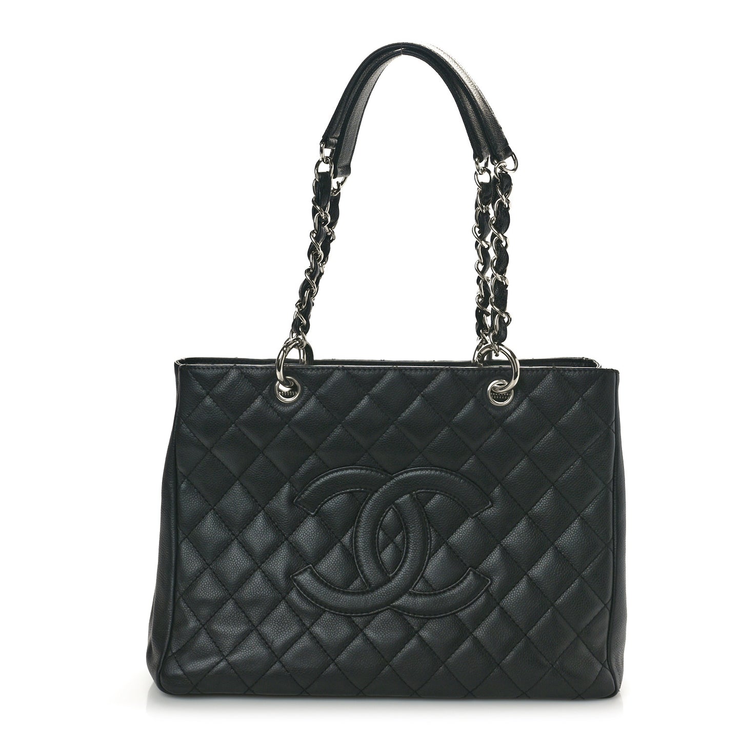 Caviar Quilted Grand Shopping Tote GST Black