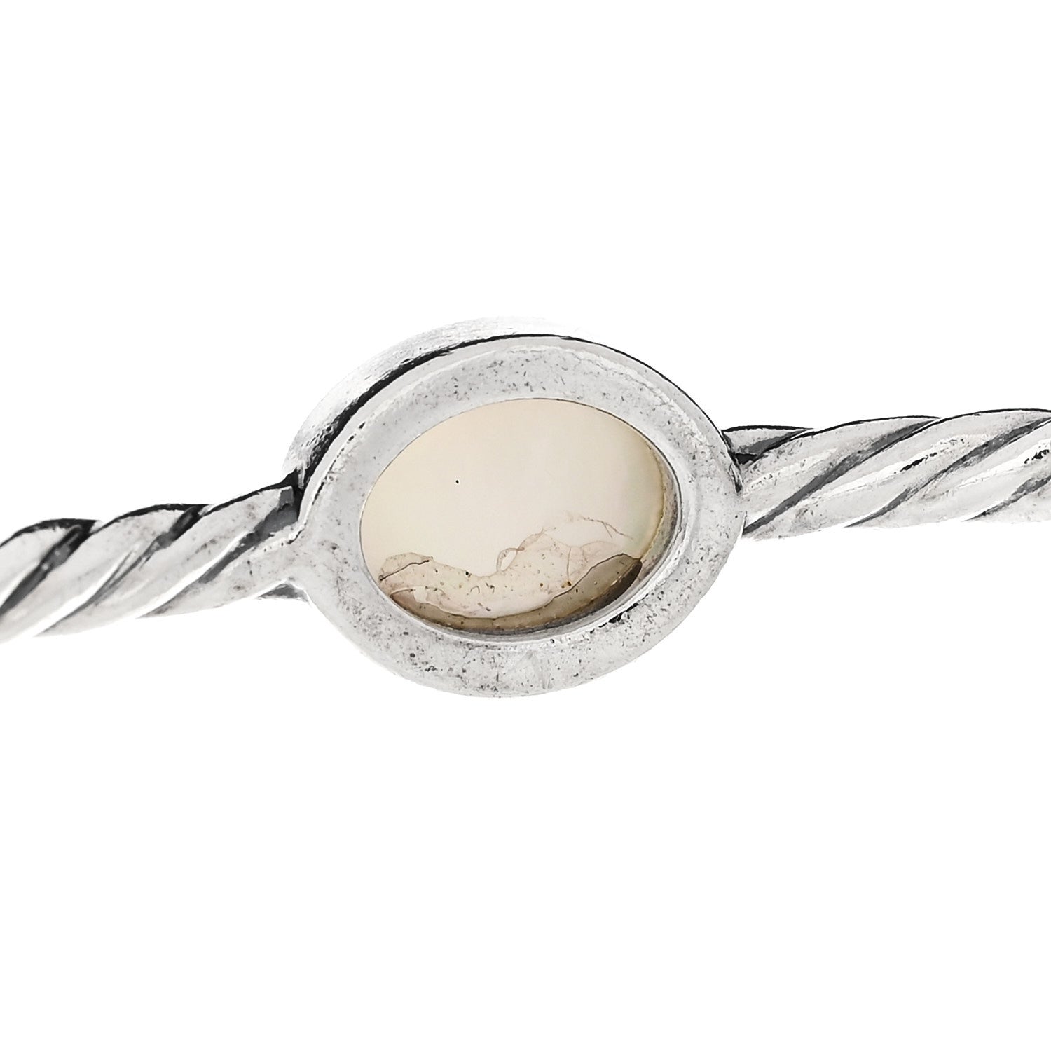 David Yurman Sterling Silver Moon Quartz 3mm Color Classics Four Station Bangle Bracelet 5 of 6