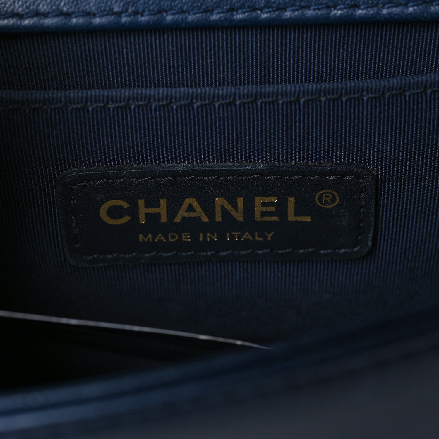 Chanel Calfskin Chevron Quilted Small Boy Flap Navy 9 of 10