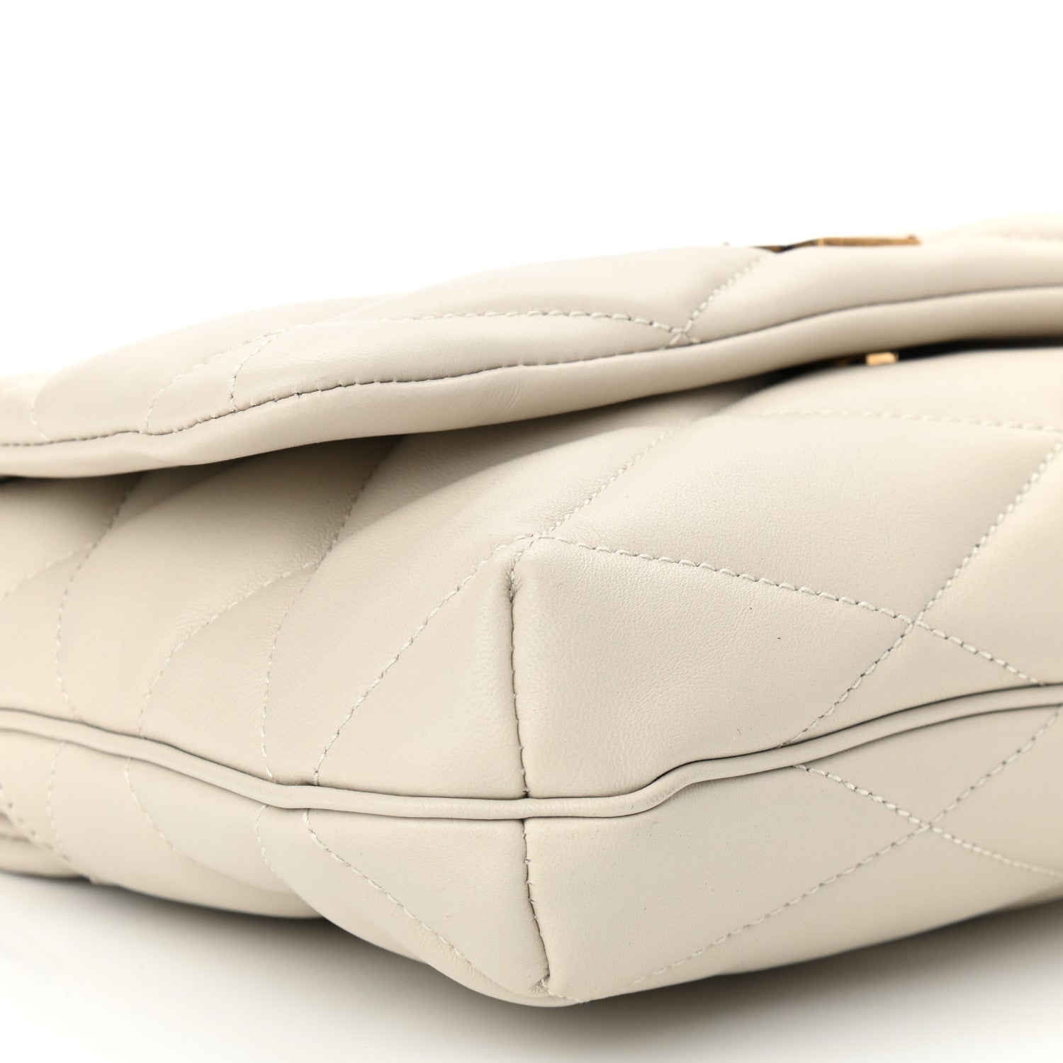 Saint Laurent Lambskin Quilted Le 57 Diamond Shoulder Bag Crema Soft 9 of 10