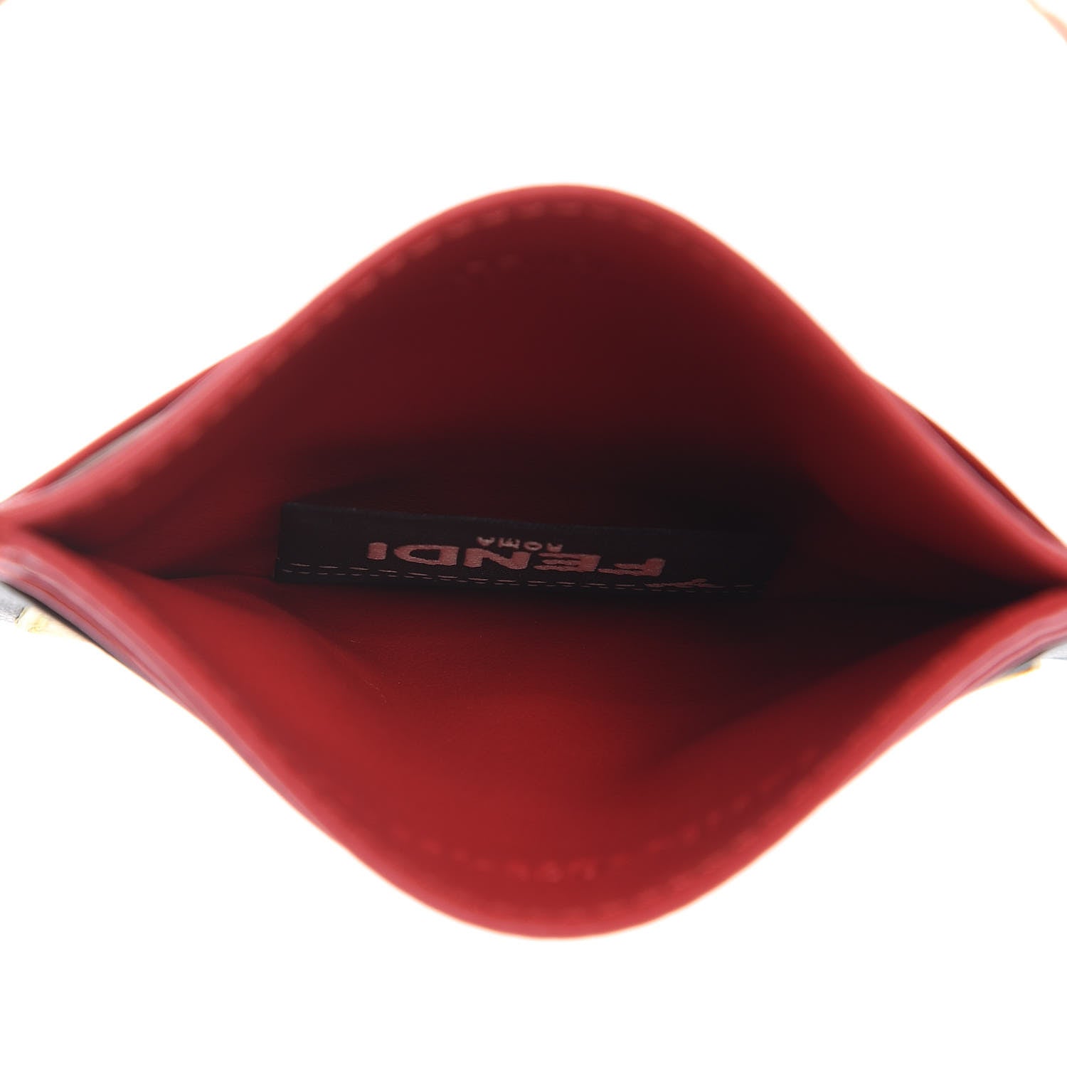 Fendi Vitello Century Monster Eyes Inlay Card Holder Black Giallo Rosso 5 of 8
