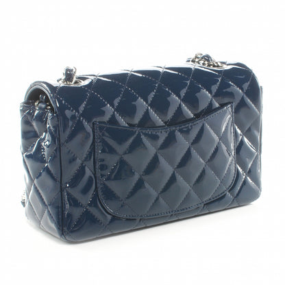 Chanel Patent Quilted Mini Flap Navy Blue 3 of 6