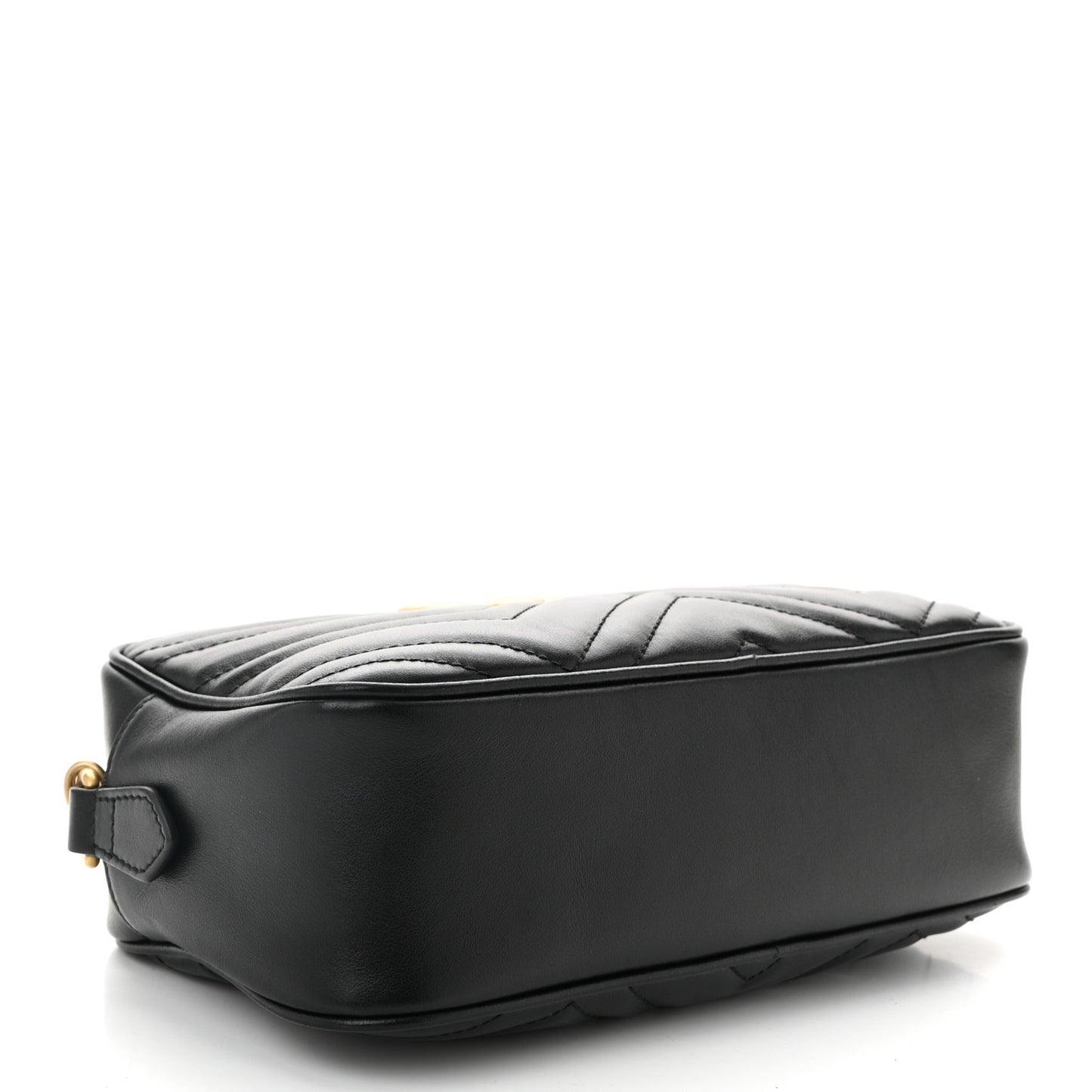 Calfskin Matelasse Small GG Marmont Chain Shoulder Bag Black
