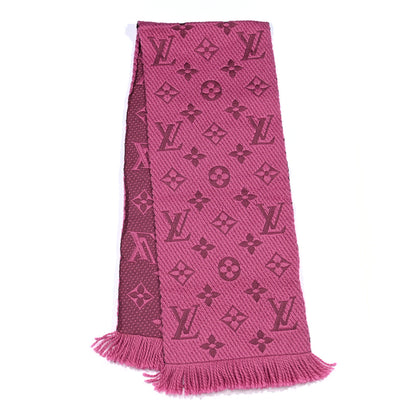 Louis Vuitton Wool Silk Logomania Scarf Pink 2 of 4