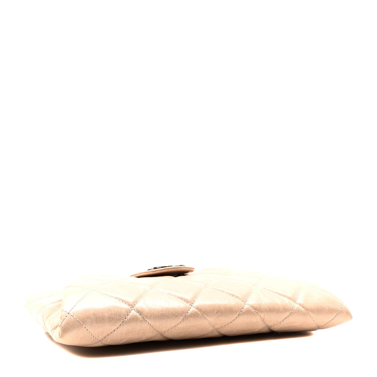 Chanel Glazed Calfskin Quilted Coco Pleats Chain Clutch Light Pink 4 of 10