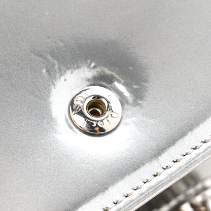 Christian Dior Metallic Patent Micro-Cannage Baby Diorama Flap Bag Silver 8 of 15