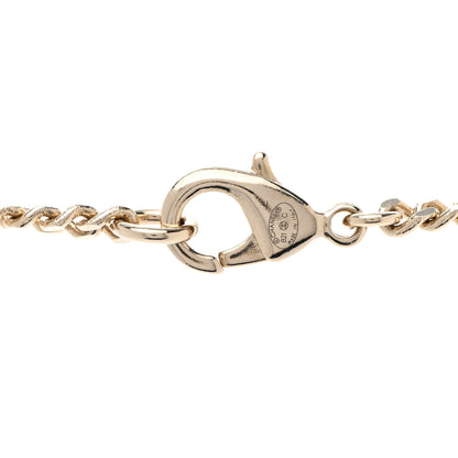 Chanel Crystal Dog Tag Charm Necklace Gold 5 of 6