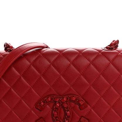 Chanel Calfskin Quilted Medium CC Filigree Flap Red 8 of 15