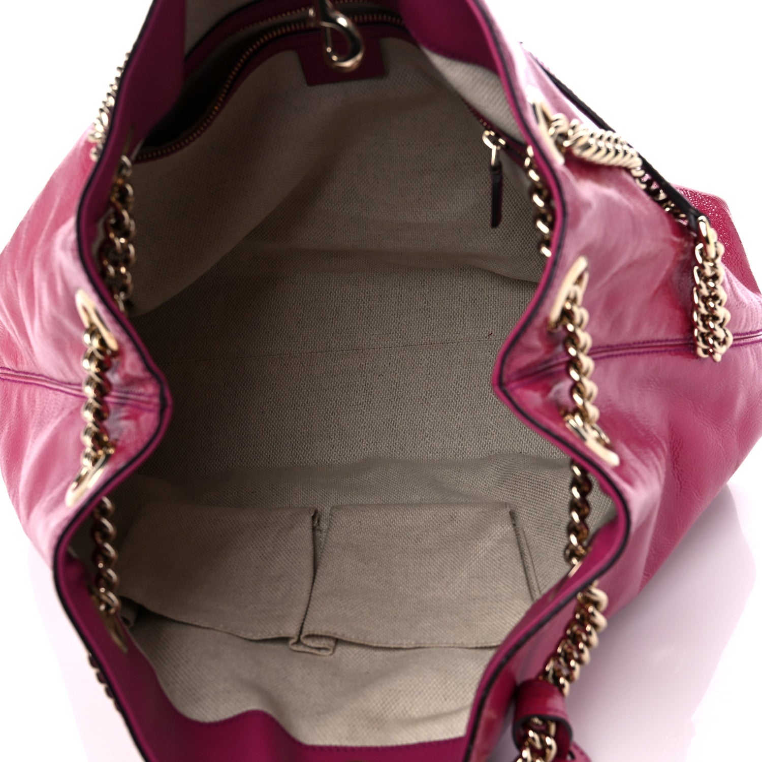 Gucci Vernice Naplack Medium Soho Chain Shoulder Bag Bright Bouganville 5 of 15