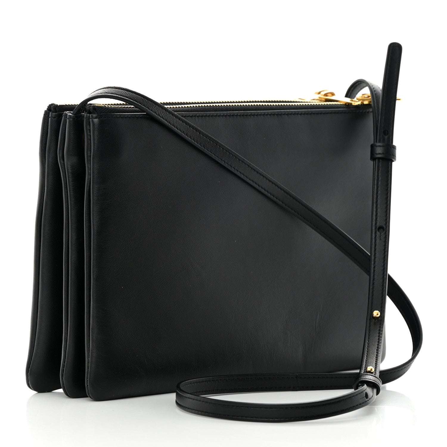Celine Lambskin Large Trio Crossbody Bag Black 2 of 15