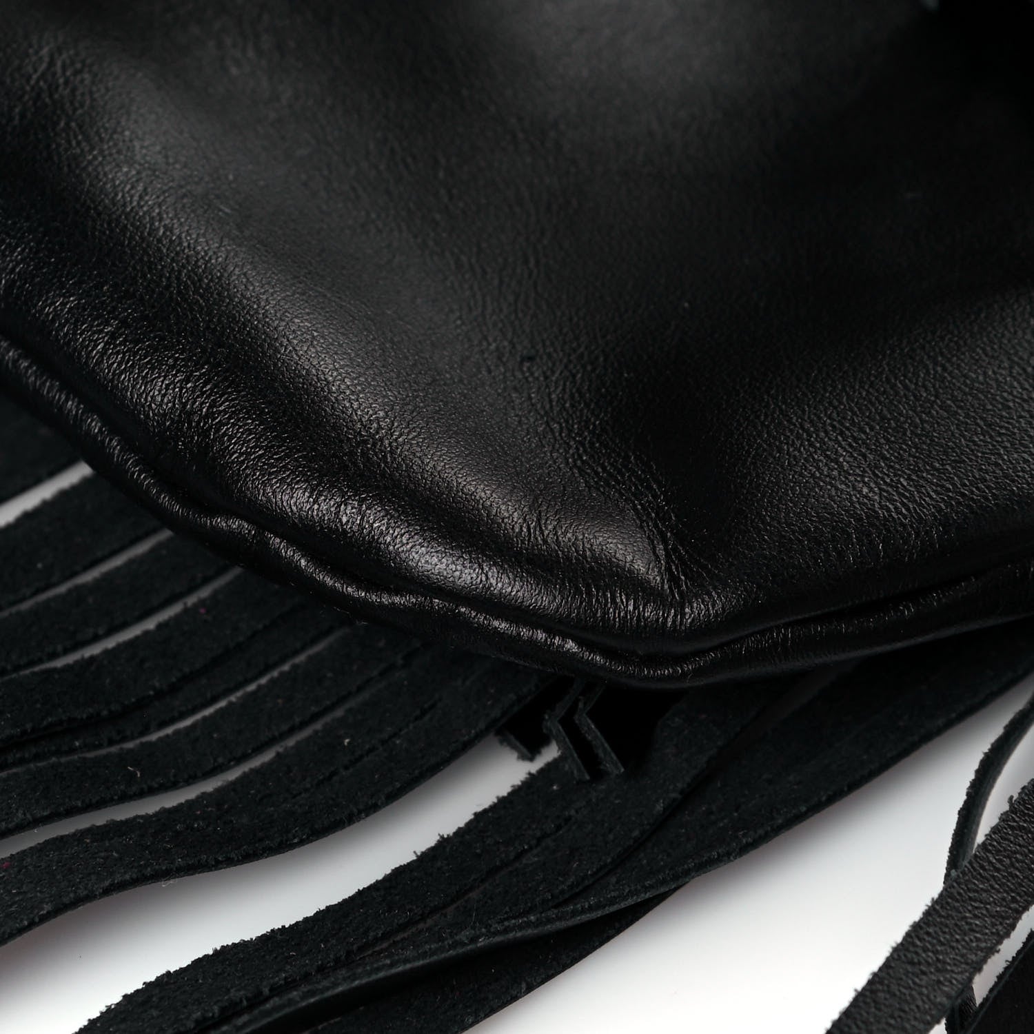 Saint Laurent Calfskin Small Emmanuelle Fringe Hobo Bag Black 11 of 12