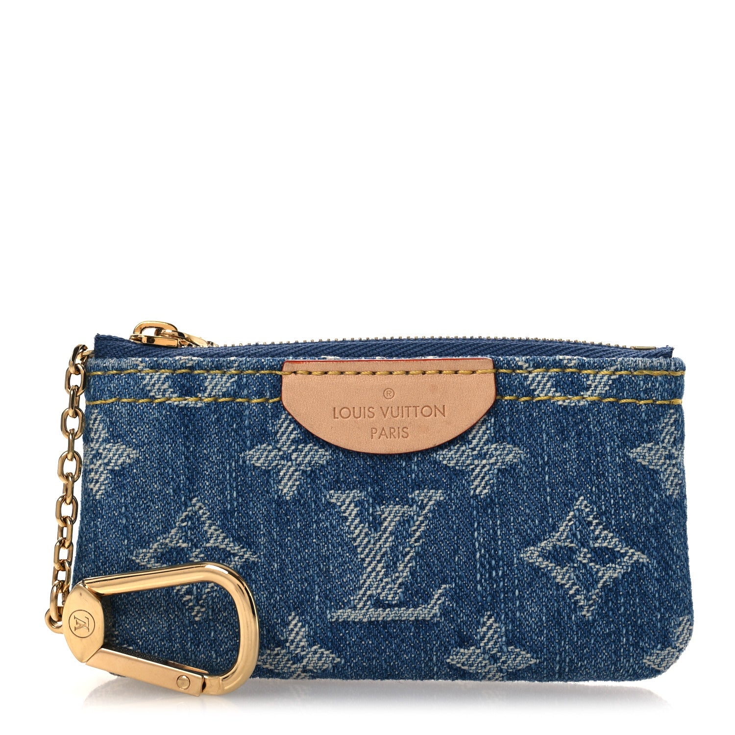 Louis Vuitton Monogram Denim Key Pouch Denim Blue 3 of 8