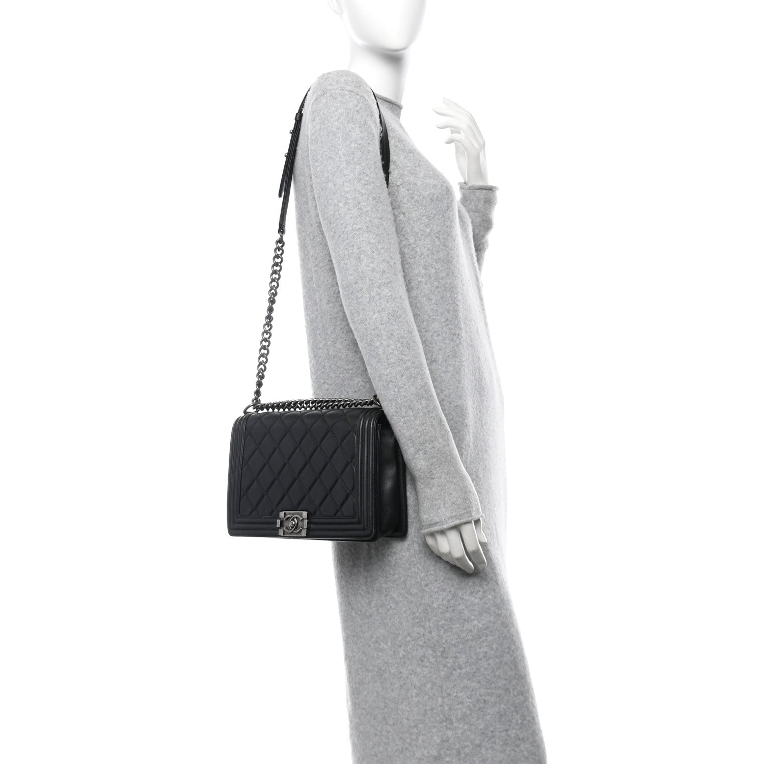 Chanel Lambskin Quilted Medium Boy Flap Black 2 of 14