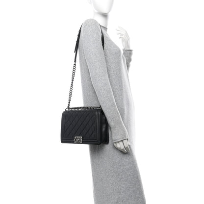 Chanel Lambskin Quilted Medium Boy Flap Black 2 of 14