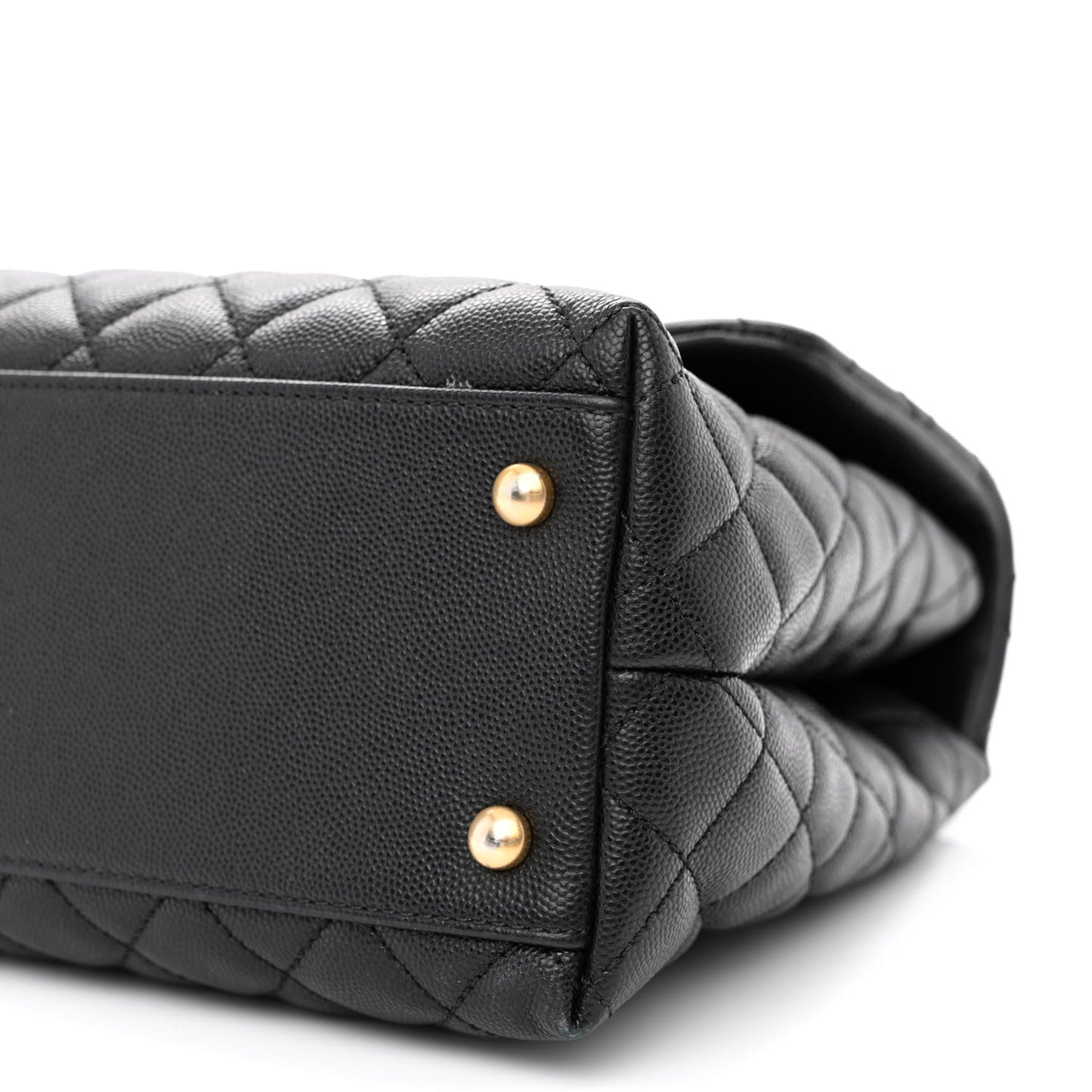 Caviar Quilted Medium Coco Handle Flap Black