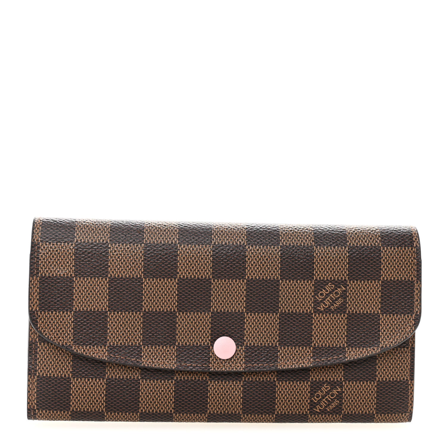Louis Vuitton Damier Ebene Emilie Wallet Rose Ballerine 1 of 6