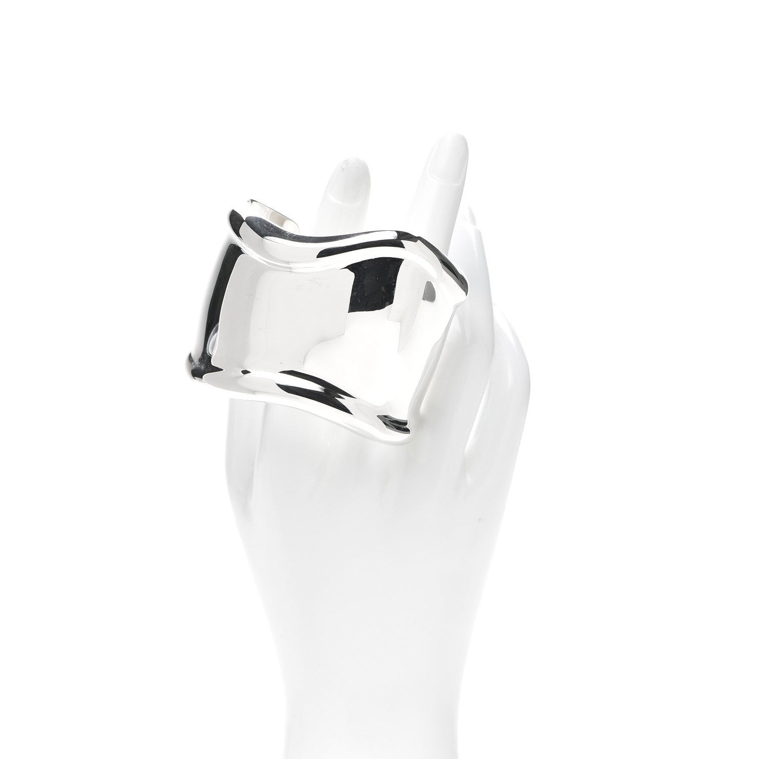 Tiffany Sterling Silver Medium Elsa Peretti Right Wrist Bone Cuff Bracelet 2 of 4