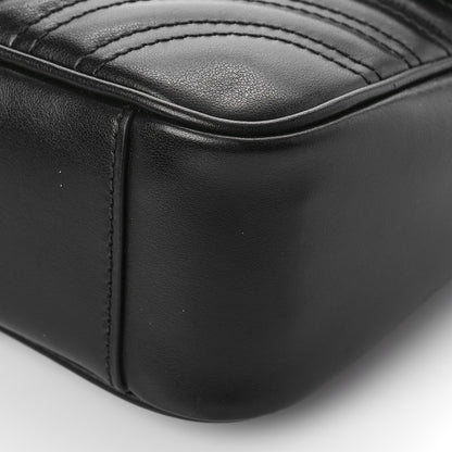 Gucci Calfskin Matelasse Monochrome Small GG Marmont Shoulder Bag Black 8 of 8