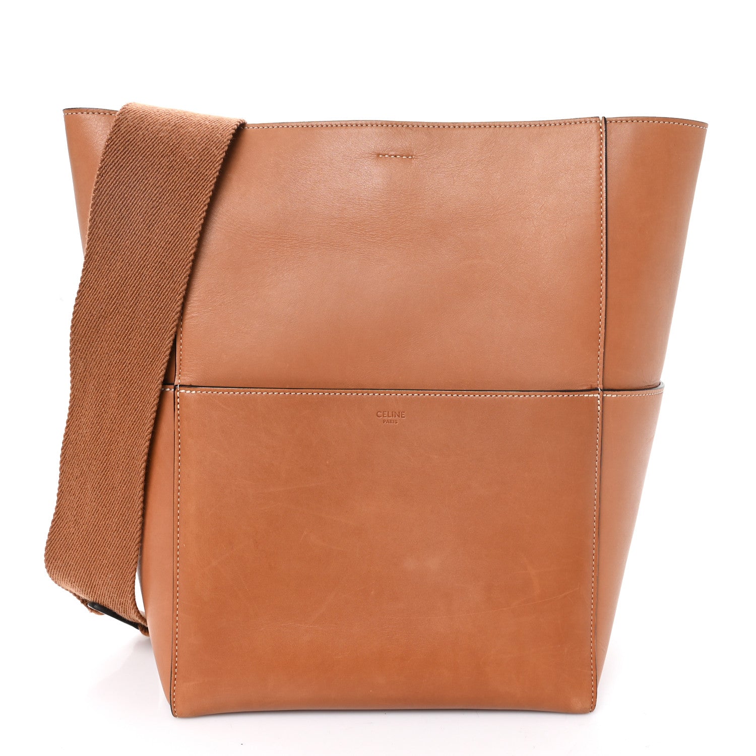 Celine Natural Calfskin Seau Sangle Bucket Bag Tan 1 of 10