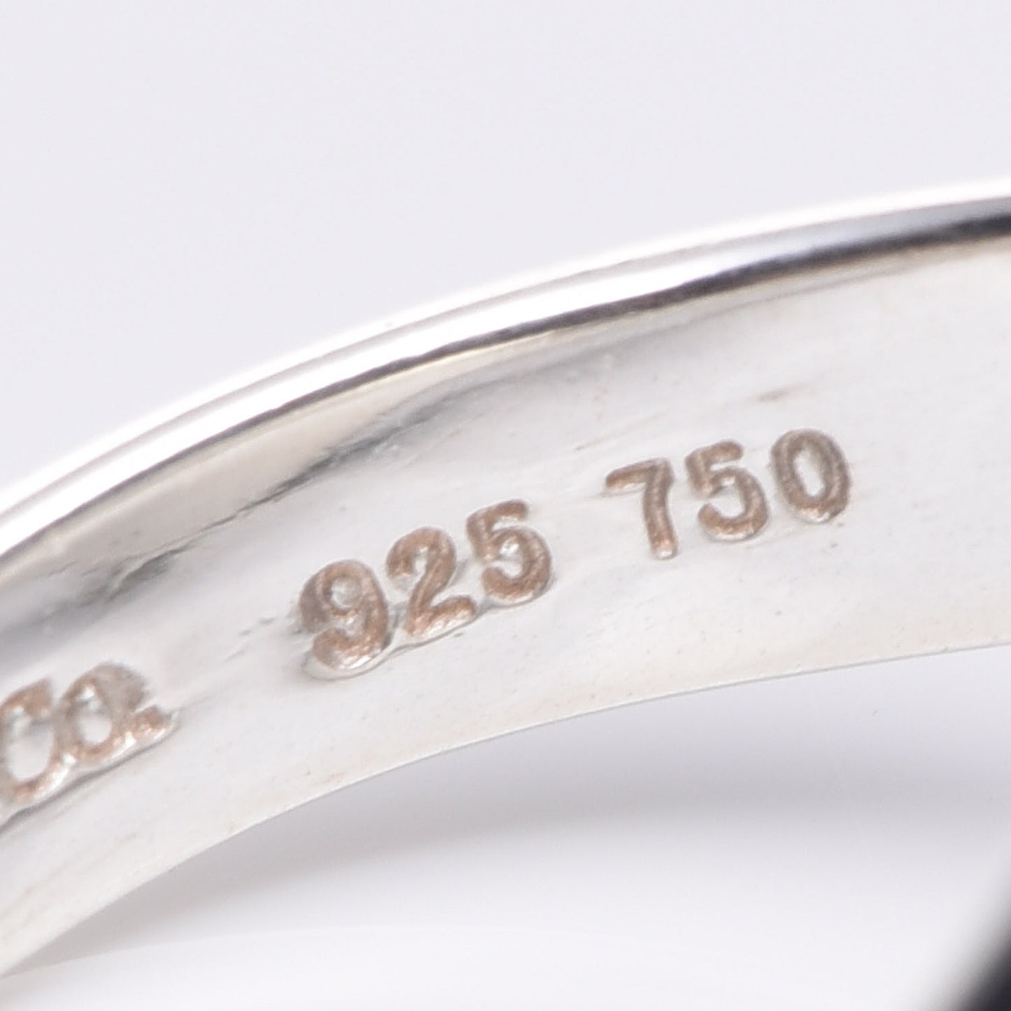 Sterling Silver 18K Yellow Gold Hematite Ring 53 6.25