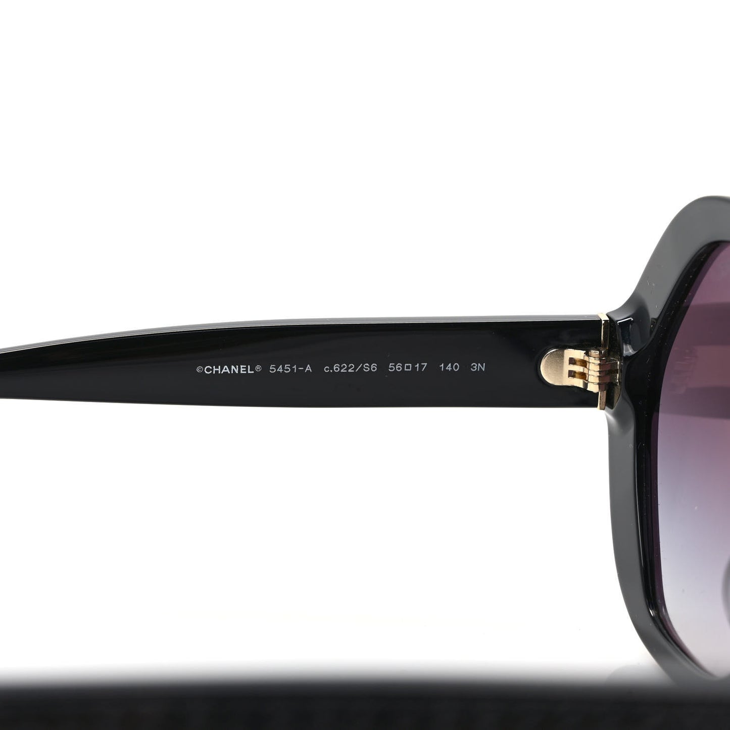 Acetate Sequin Round Sunglasses 5451-A Black