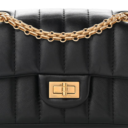 Chanel Aged Calfskin Vertical Quilted 2.55 Reissue Mini Flap Black 7 of 9