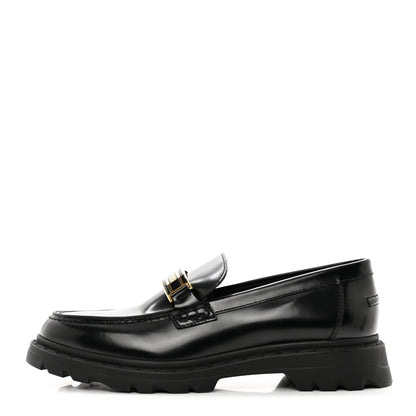 Christian Dior Brushed Calfskin Dior Code Lug Sole 15mm Loafers 38 Black 1 of 8