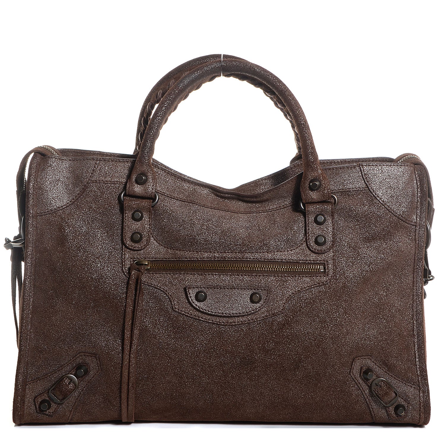 Balenciaga Metallic Craquele Calfskin Classic Hardware City Bronze 1 of 12