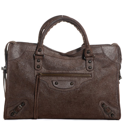 Balenciaga Metallic Craquele Calfskin Classic Hardware City Bronze 1 of 12