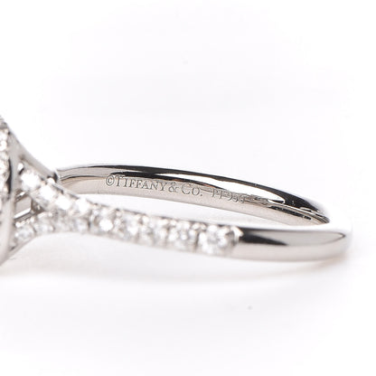 Tiffany Platinum Diamond .20ct Soleste Cushion Cut Double Halo Engagement Ring 49 4.75 5 of 7