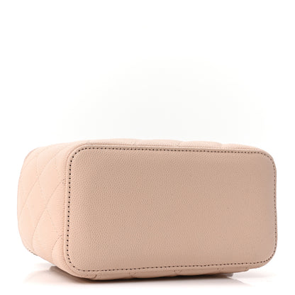 Chanel Caviar Quilted Small Vanity Case With Chain Light Beige 4 of 10