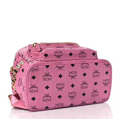 MCM Visetos Small Side Stud Stark Backpack Pink 4 of 9