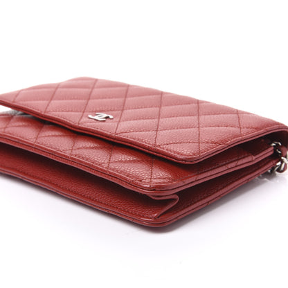 Chanel Caviar Quilted Wallet On Chain WOC Red 6 of 10