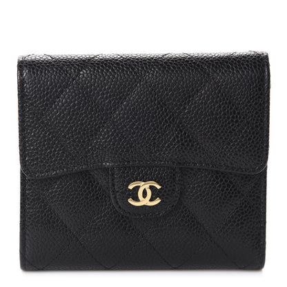Chanel Caviar Quilted Compact Flap Wallet Black 1 of 9