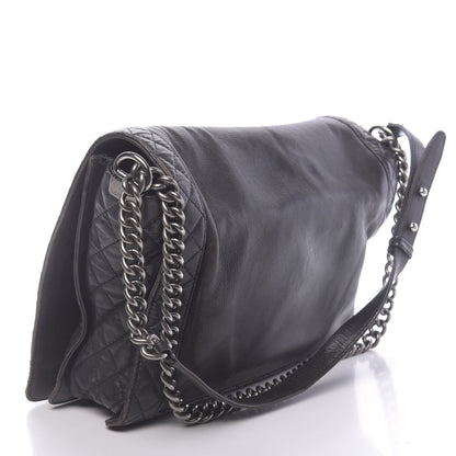 Chanel Calfskin Large Boy Reverso Flap Black 3 of 14