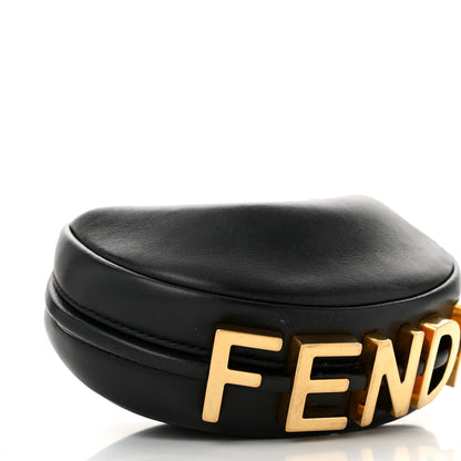 Fendi Vitello Grace Matte Nano Fendigraphy Hobo Charm Black 9 of 10