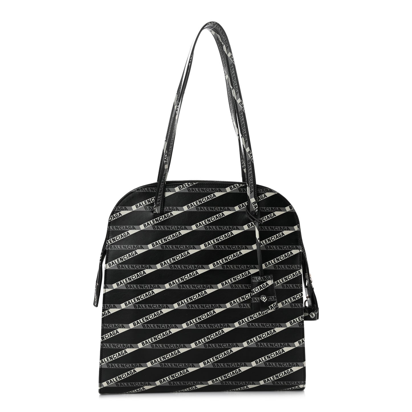 Calfskin Losange Monogram Medium Miami Tote Bag Black Grey
