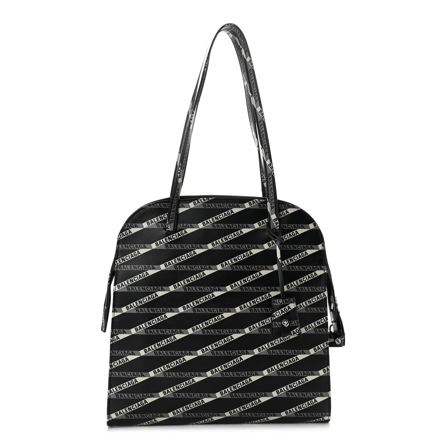 Balenciaga Calfskin Losange Monogram Medium Miami Tote Bag Black Grey 1 of 11