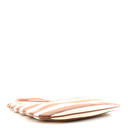 Miu Miu Canvas Calfskin Striped Ivy  Cacao Naturale 4 of 9