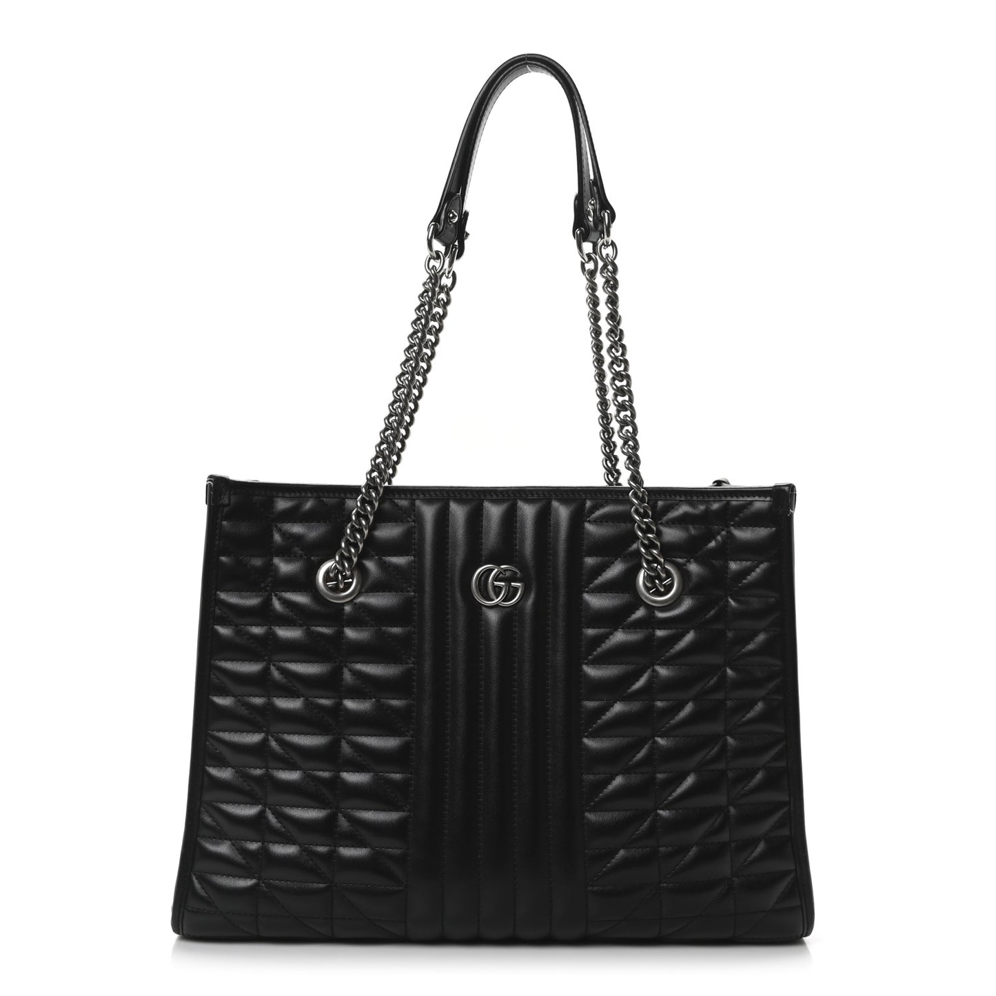 Calfskin Matelasse Aria Medium GG Marmont Shoulder Tote Black