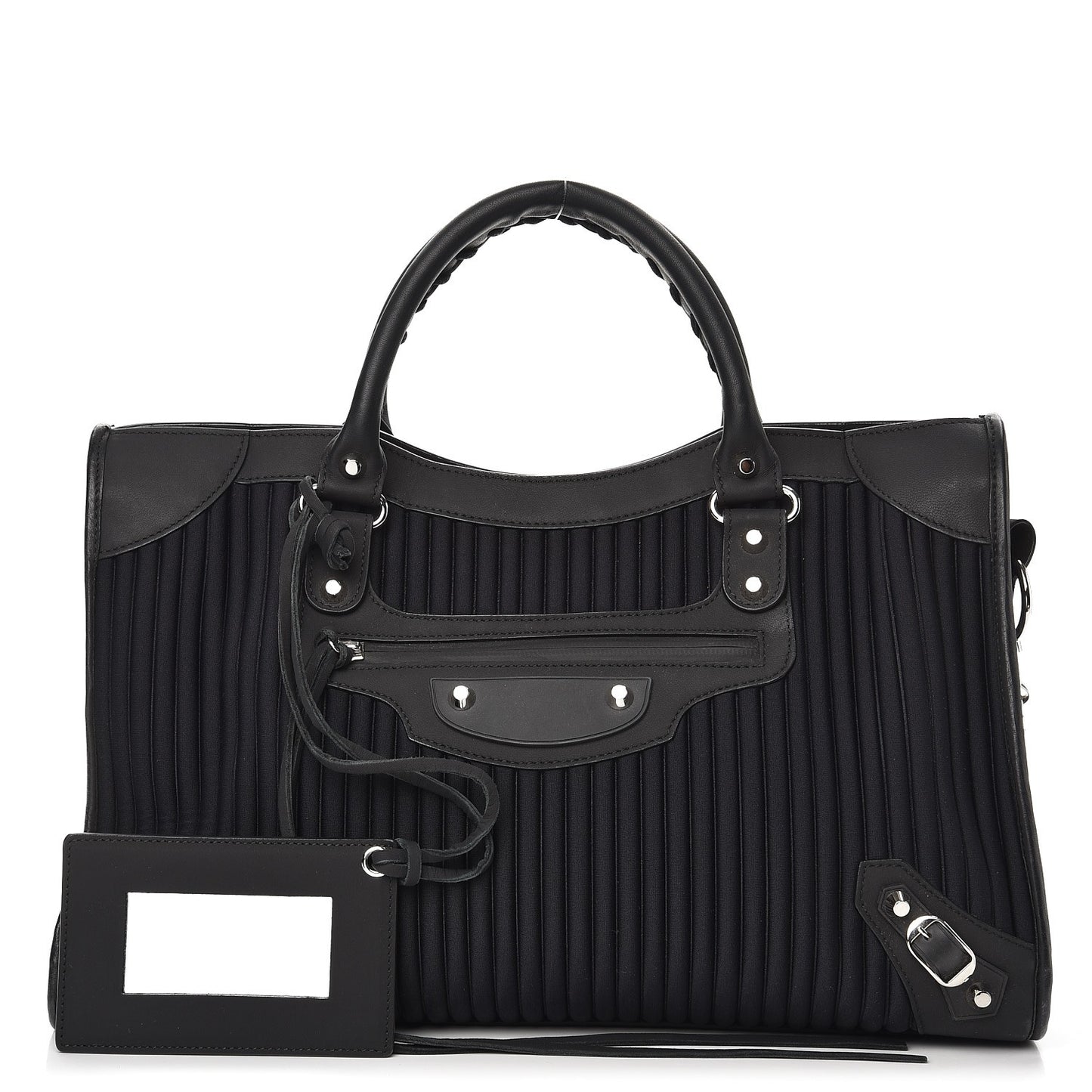 Ribbed Neoprene Classic Silver Hardware City Black