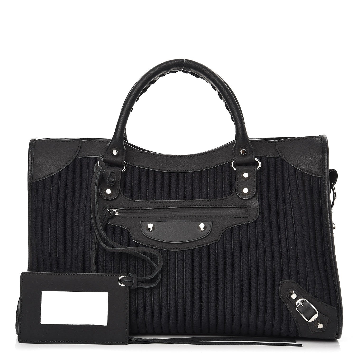 Balenciaga Ribbed Neoprene Classic Silver Hardware City Black 1 of 12